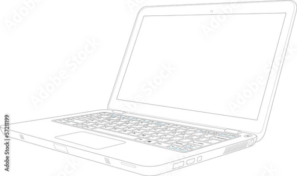 Fototapeta laptop outline