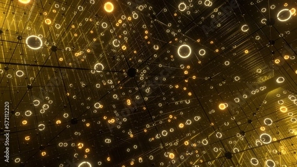 Fototapeta VJ トンネル ネオン サイバー ピストン リズム オレンジ [別Verあり]