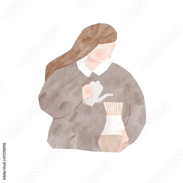 Fototapeta コーヒーを入れる女性