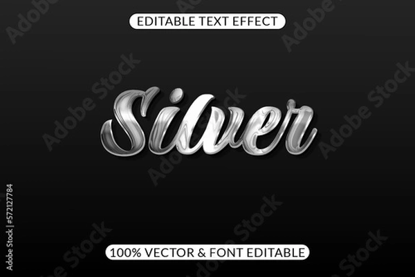 Fototapeta Easily editable silver text effect