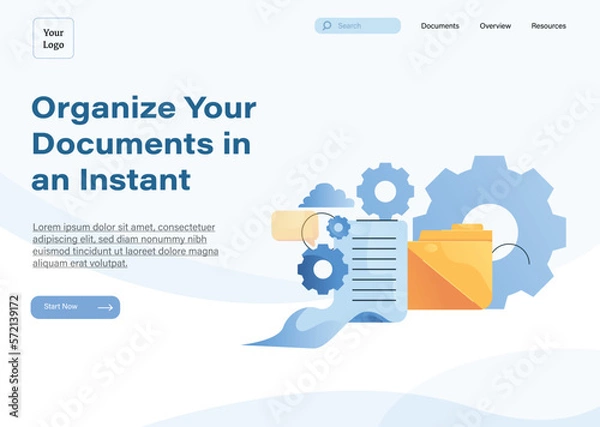 Obraz Documents illustration for web design and landing page