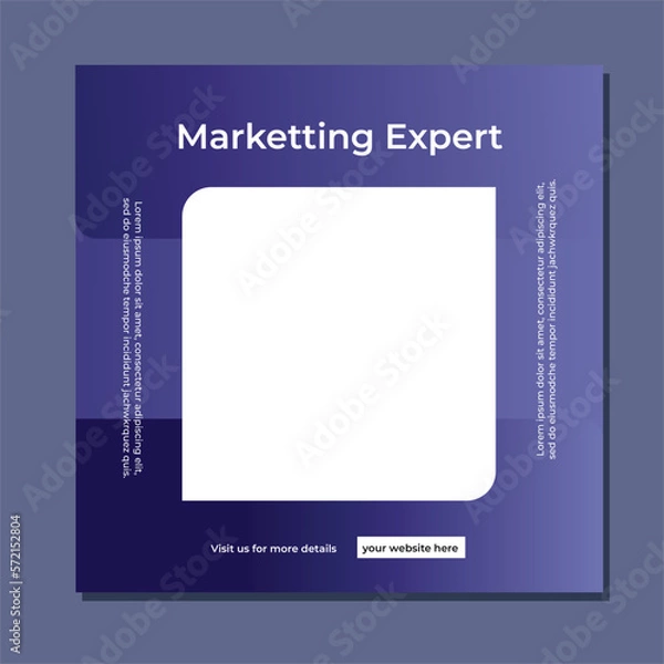 Fototapeta Editable minimal square banner template. Suitable for social media post and web internet ads. Vector illustration with photo college