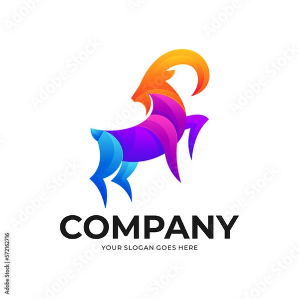 Obraz Goat design logo icon, Logo design creative