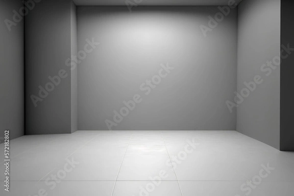 Obraz Abstract Luxury white gradient wall and empty studio room background Generative AI