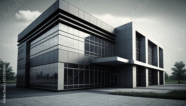 Fototapeta Office building exterior. Generative ai