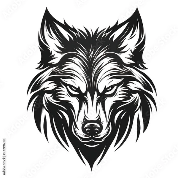 Fototapeta a wolf head flat logo illustration on transparent background