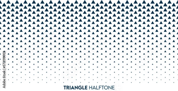Fototapeta Triangle halftone geometric pattern. Vintage retro pattern. Minimal style dynamic technology wallpaper