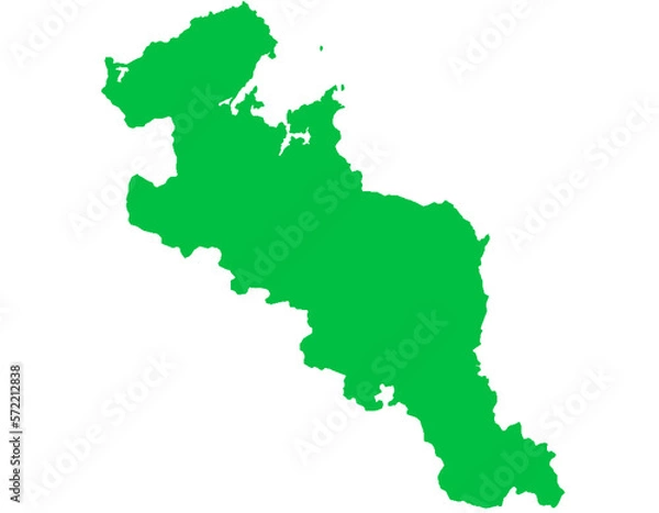 Fototapeta 京都府　地図　緑色　イラスト