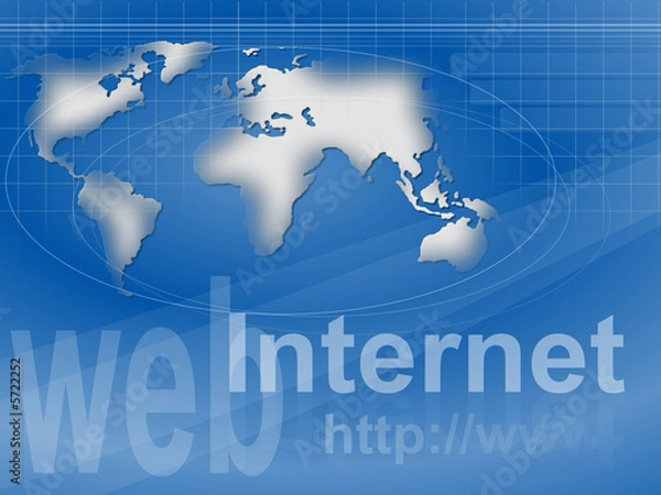 Fototapeta web, Internet, hppt auf Weltkarte