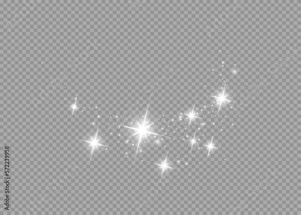 Obraz Sparkling magic dust particles bokeh on transparent background