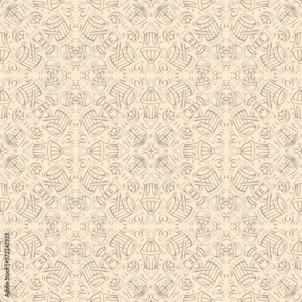 Fototapeta Seamless pattern Eid Mubarak background.