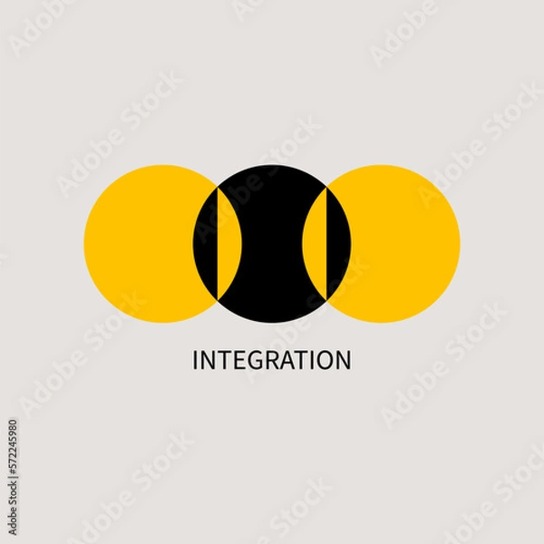 Obraz Integration abstract logo, three circles