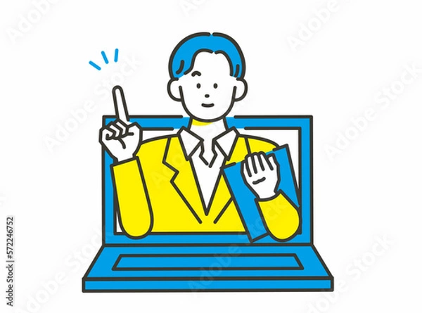 Obraz オンラインで接客をする男性 イメージ素材