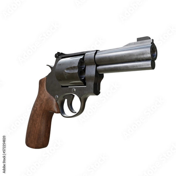 Obraz 3d rendering revolver gun weapon perspective view
