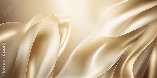 Obraz Soft abstract ivory gold background with silky fabric. Created with Generative AI.