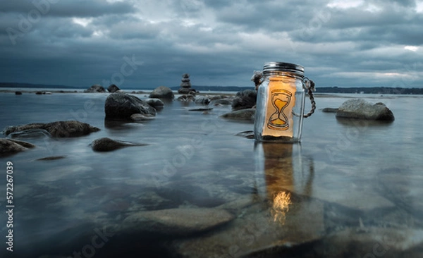 Fototapeta hourglass, time to live, time flies, lifetime, past, future, carpe diem, memento mori, moment, quality of life, quantity of life, time management,