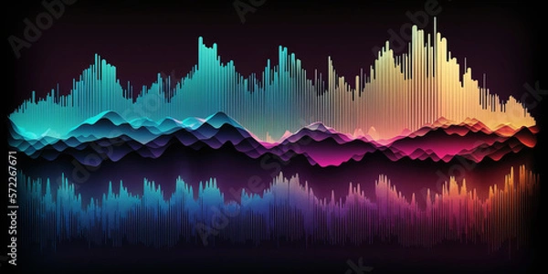 Fototapeta Abstract sound wave. Voice digital waveform, volume voice technology vibrant wave. Music sound energy vector background. Equalizer volume, waveform electronic light illustration. Generative AI   