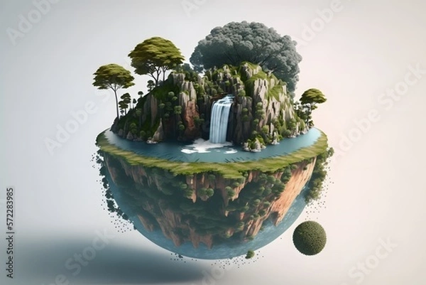 Obraz tiny planet created using AI Generative Technology