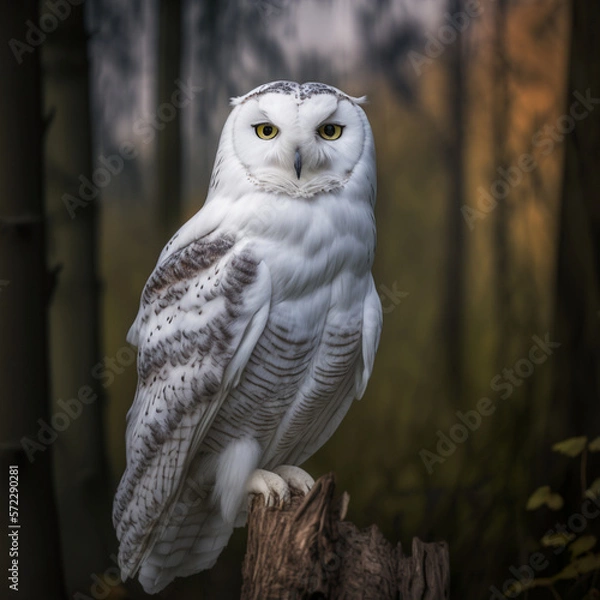 Obraz white owl portrait