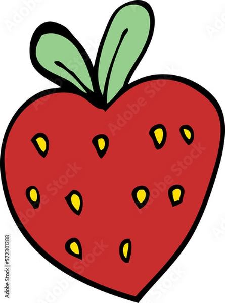 Obraz cartoon doodle strawberry fr