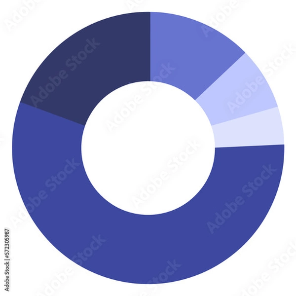 Obraz blue circle chart, pie chart diagram, blue piechart, pie chart data analysis, statistic diagram