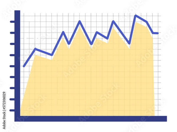 Obraz business graph paper, graph design, workflow, statistic chart, line graph for statistics concept