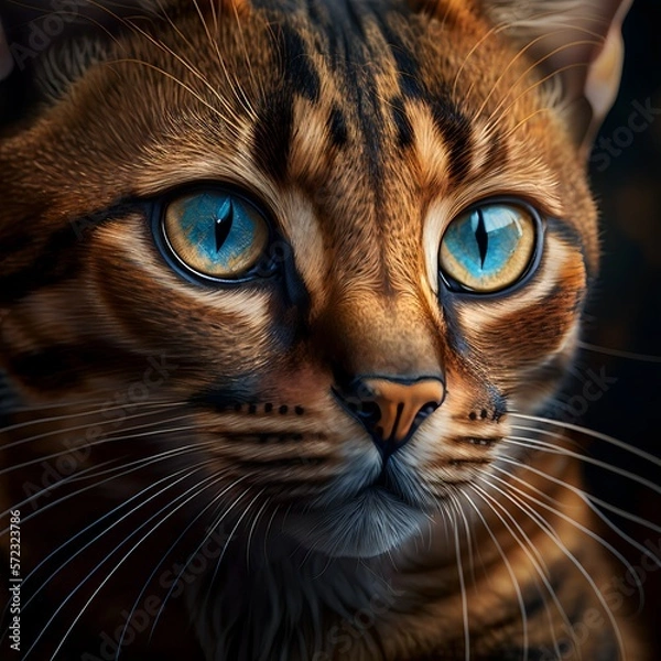 Obraz Detail of a brown cat portrait.