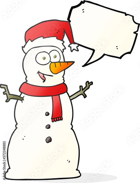 Fototapeta speech bubble cartoon snowman