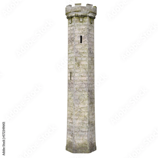 Fototapeta 3d rendering castle fortress towers props isolated