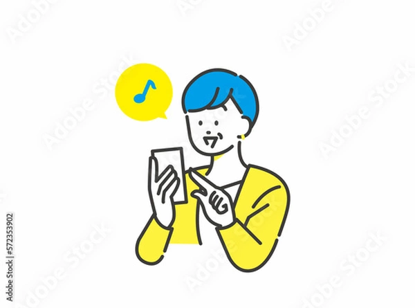 Obraz スマホ決済するミドル女性 イラスト イメージ素材
