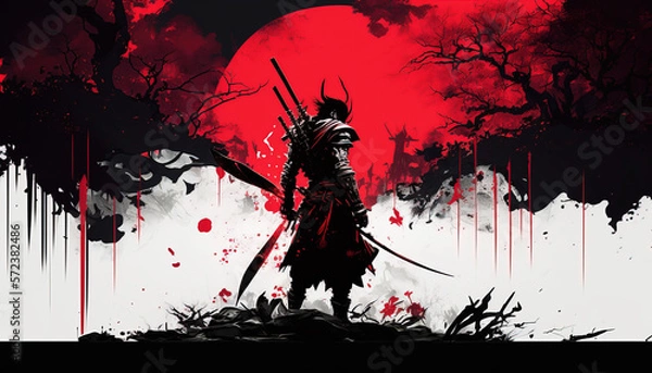 Obraz Samurai, Generative AI, Illustration