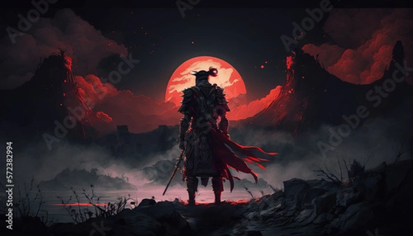 Fototapeta Samurai, Generative AI, Illustration