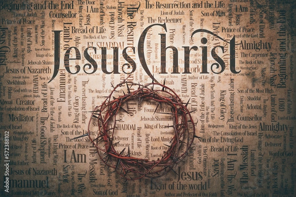 Obraz Crown of thorns with Jesus names and atributes