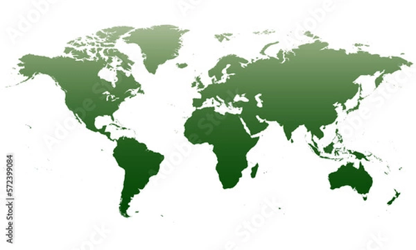 Fototapeta Grass green shade world map vector