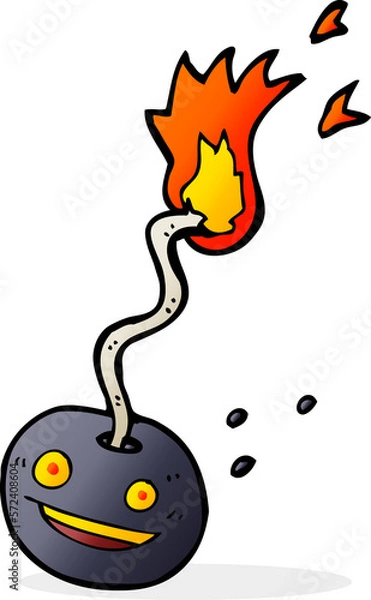 Obraz cartoon bomb with face