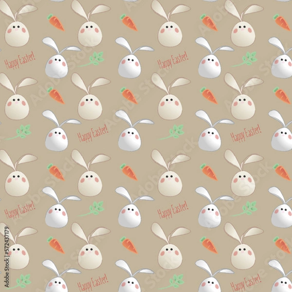 Obraz seamless pattern with rabbits brown