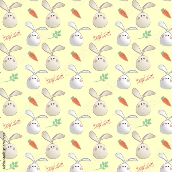Obraz seamless pattern with rabbits yellow