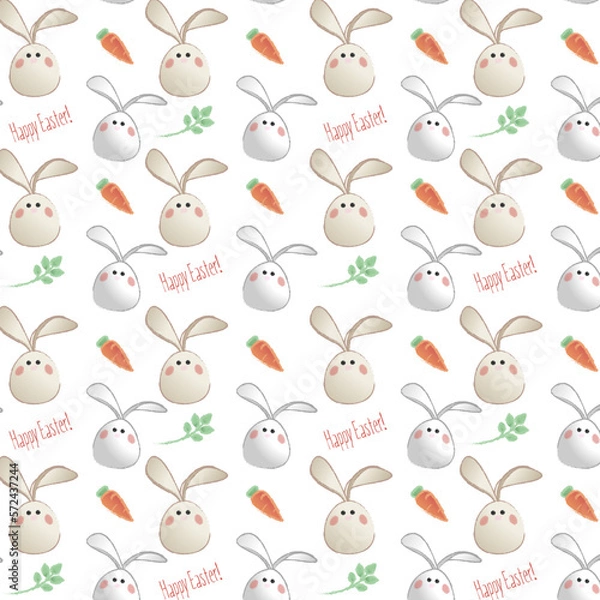 Obraz seamless pattern with rabbits white