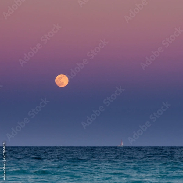 Obraz Full moon over the ocean
