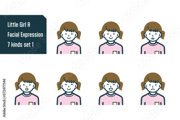 Fototapeta 女の子のバストショット7点セットNo.1