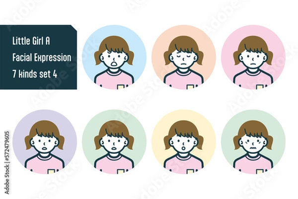 Obraz 女の子のバストショット7点セットNo.4