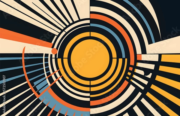 Fototapeta circular geometric abstract background, vector illustration.