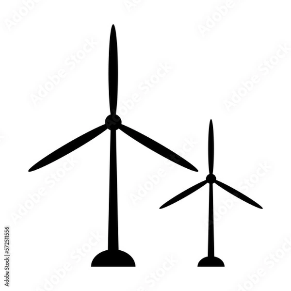 Fototapeta Windmill alternative wind turbine and renewable energy vector icon environment concept for graphic design, logo, website, social media, mobile app, UI illustration