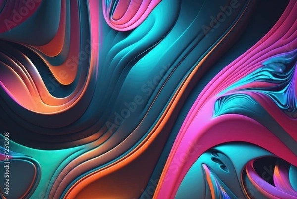 Obraz 3D Abstract Background, color flow, generative ai