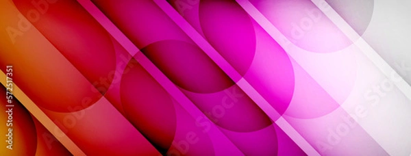 Fototapeta Abstract background - geometric composition created with lights and shadows. Technology or business digital template