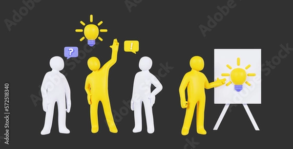 Obraz 3d illustration Icons on the theme of creativity and ideas.
