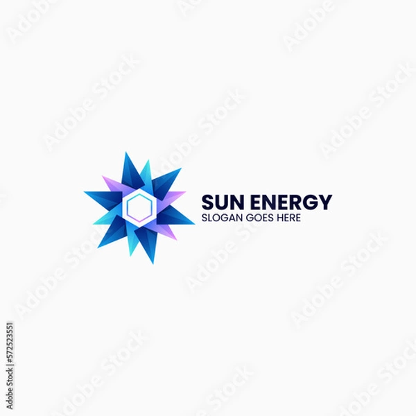 Fototapeta Vector Logo Illustration Sun Energy Gradient Colorful Style.