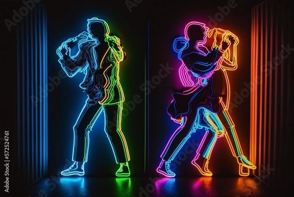 Obraz Neon Saxophone Man (Double-Sided)