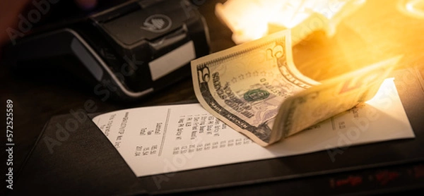 Obraz Itemized Restaurant Bill with Tip