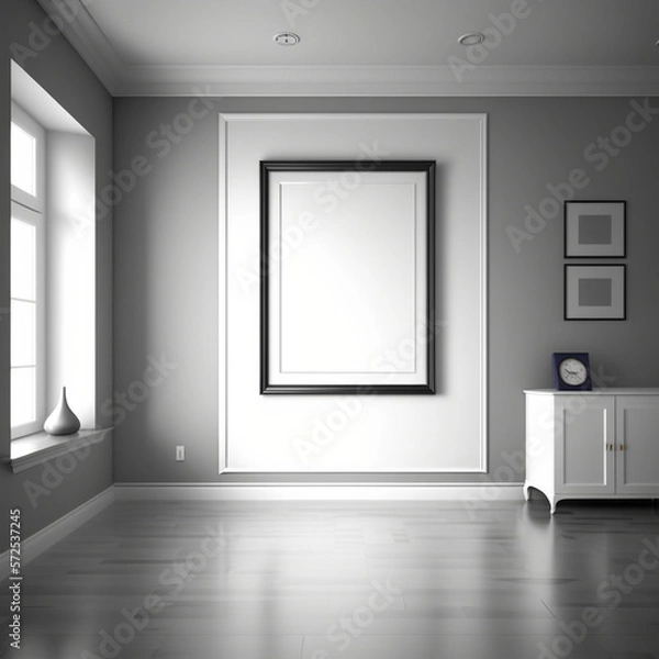 Fototapeta empty room with a blank frame